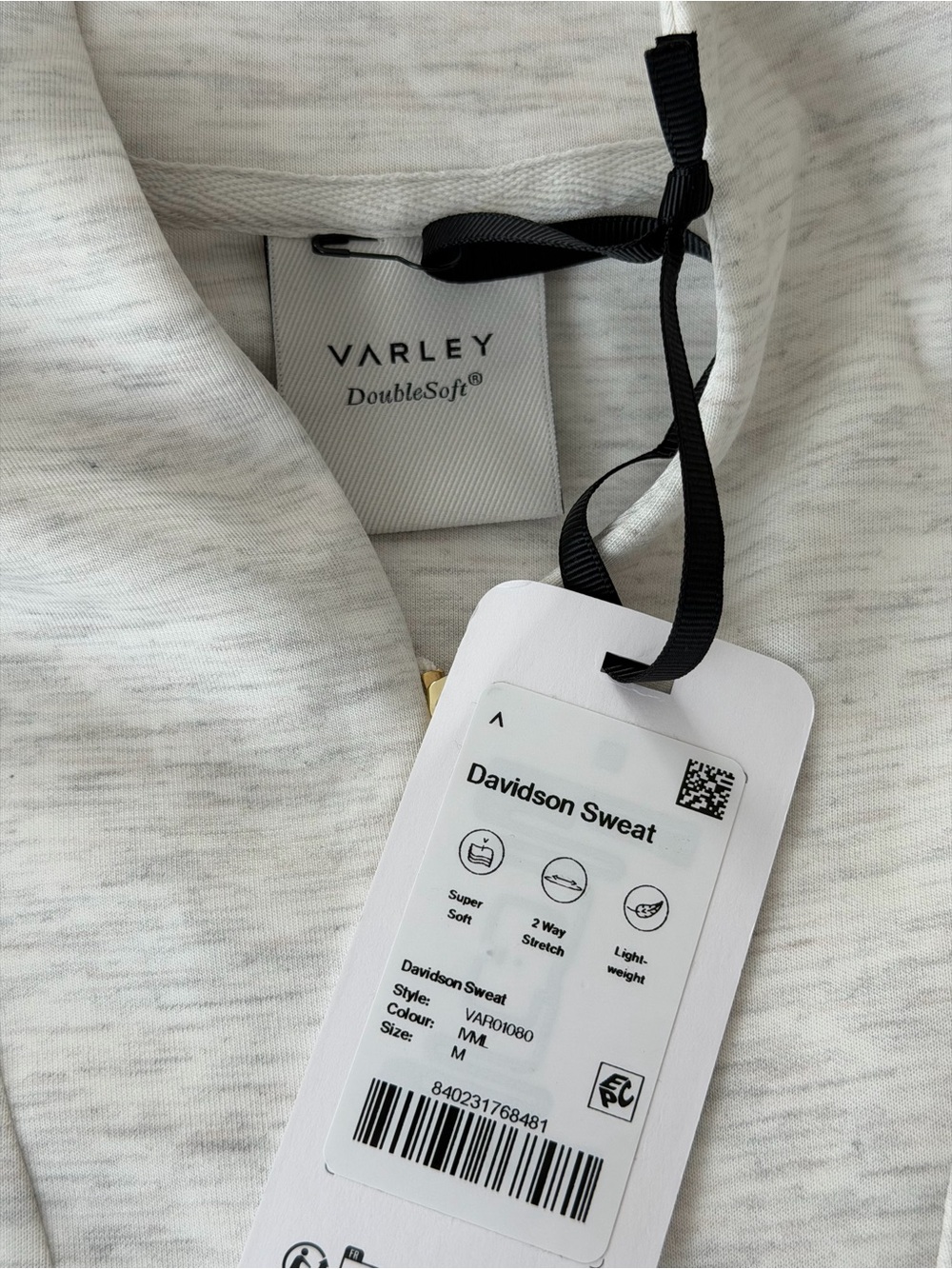 Varley Davidson Sweat in Ivory Marl, Size Medium - Picture 8 of 10